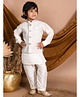 Pehanaava Full Sleeves Hand Embroidered Waistcoat With Kurta & Pajama - White