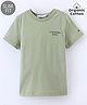 Calvin Klein Cotton Half Sleeves Text Printed Slim Fit T-Shirt  - Green