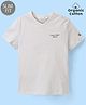 Calvin Klein Cotton Half Sleeves Text Printed Slim Fit T-Shirt  - Beige