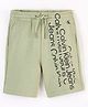Calvin Klein Organic Cotton Knit Shorts Text Print - Green