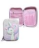 NEGOCIO Multipurpose Hard Top Canvas Zipper Pencil Case Unicorn Printed (Colour May Vary)