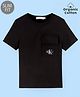 Calvin Klein Cotton Half Sleeves Text Printed Slim Fit T-Shirt  - Black