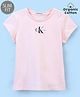 Calvin Klein Cotton Half Sleeves Text Printed Slim Fit T-Shirt  - Pink