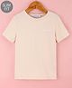 Calvin Klein Organic Cotton Knit Half Sleeves Slim Fit T-Shirt  Logo Text Print - Beige