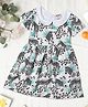 Zion Short Sleeves Animal Printed Dress - White
