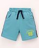 ToffyHoue Knee Length Shorts Text Print - Turquoise Blue