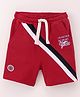 ToffyHoue Knee Length Shorts Text Print - Red