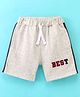 ToffyHouse 100% Cotton Knee Length Shorts Text Embroidered - Light Grey Melange