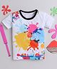 The Magic Wand Holi Theme Half Sleeves Colour Splash Art Printed Tee - White