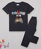 Sheer Love Half Sleeves Gamer Printed Tee & Pajama Set - Dark Grey