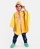 Babyhug PVC  Opaque Full Sleeves Poncho Raincoat Text Print - Yellow