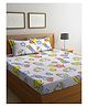 FABINALIV Kids Double Bedsheet with 2 Pillow Covers 210 TC Polycotton Cartoon  White