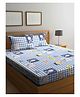 FABINALIV Kids Double Bedsheet with 2 Pillow Covers 210 TC Polycotton Cartoon  Blue