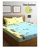 FABINALIV Kids Elastic Double Bedsheet with 2 Pillow Covers 210 TC Polycotton Cartoon  Multicolor