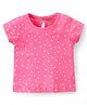 Babyhug 100% Cotton Half Sleeves Polka Dots Printed Tee - Pink