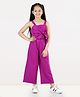 Aww Hunnie Sleeveless Solid Banana Crepe Side Knot Jumpsuit - Purple