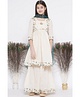 Little Bansi Three Fourth Sleeves Embroidered Kurta Sharara With Dupatta - Cream