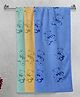FABINALIV Kids Bath Towels Cotton Pack of 3 Cartoon- Multicolor