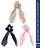 Gubb Scarf Scrunchies Pack of 3 - Golden Black & Pink