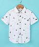 Jash Kids Half Sleeves Shirt Ship Printed - White