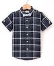 Jash Kids Half Sleeves Checked Shirt With A Bow- Navy Blue