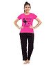 Funkrafts Half Sleeves Flamingo Don't Let Me Put My Leg Down Printed Tee With Polka Dots Pajama Set - Pink