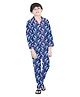 Funkrafts Full Sleeves Ships & Anchor Printed Shirt & Pajama Set - Blue