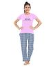 Funkrafts Never Look Back Top With Gingham Checked Pant - Pink