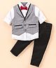 Little Kangaroos Full Sleeves Solid Color Party Suit - Black