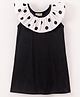 CrayonFlakes Sleeveless Neck Frilled Polka Dots Printed Dress - Black