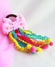 CHOKO Holi Theme Embellished Bow  Pom Poms Detail Hair Rubber Bands - Multicolor