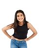 Olele Sleeveless Solid Crop Top - Ebony Black