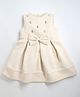 Cherry Crumble By Nitt Hyman Sleeveless Stone & Bow Embellished Fit & Flare Box Pleated Dress - Cream