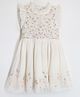 Cherry Crumble By Nitt Hyman Cap Sleeves Seamless Floral Embroidered Fit & Flare Dress - Cream