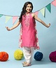 BIBA Sleeveless Floral Sequins Embroidered Straight Kurta Patiala Set - Pink