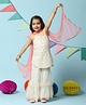 BIBA Sleeveless Floral Abstract Motif Embroidered Kurta, Sharara Set - Cream