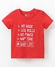 Bodycare Cotton Half Sleeves T-Shirt Text Print- Red