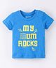 Bodycare Cotton Knit Half Sleeves T-Shirt Text Print - Deep Sea Blue