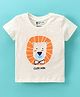 Bodycare Cotton Half Sleeves T-Shirt Lion Print- Off White
