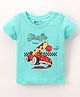 Bodycare Cotton Half Sleeves T-Shirt Giraffe Print- Green