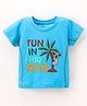 Bodycare Cotton Half Sleeves T-Shirt Text Print- Blue