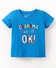 Bodycare Cotton Half Sleeves T-Shirt Text Print- Blue