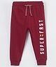 Bodycare Cotton Knit Full Length Lounge Pant Text Print - Maroon