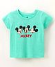 Bodycare Cotton Half Sleeves Mickey Printed T-Shirt - Sage Green