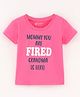 Bodycare Cotton Half Sleeves Top Text Print - Pink