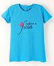 Bodycare Cotton Half Sleeves Top Text Print  - Blue