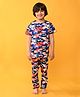 Anthrilo Short Sleeves Camouflage Printed Pyjama Set - Blue