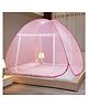 Evafly Mosquito Net for Double Bed King Size Foldable Machardani 30GSM Strong Net PVC Coated Corrosion Resistant Steel Wire Full- Pink