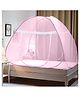 Evafly Mosquito Net for Double Bed King Size Foldable Machardani 30GSM Strong Net PVC Coated Corrosion Resistant Steel Wire Full- Pink