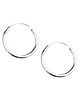 Black Silver 925 Silver Pair of Plain Baali - Diameter 1.2 cm